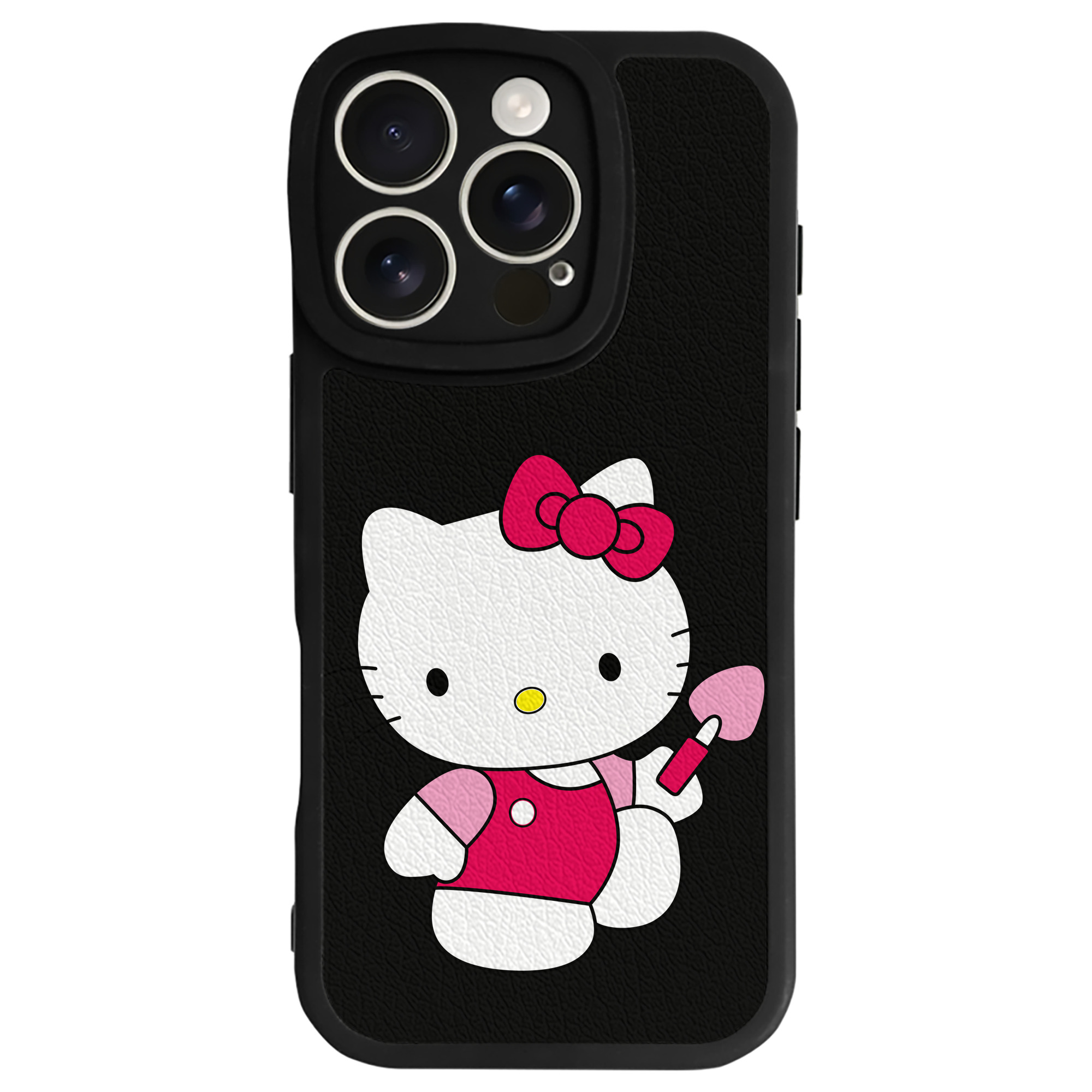 （画像用） Hello Kitty ハローキティ 【iPhone 16シリーズ対応】シリコンスマホケース（レザー調） 材質：シリコン
